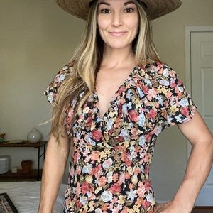 Vintage 90s grunge floral midi dress